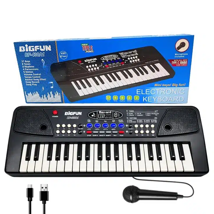 MelodyFun Kids Electronic Keyboard Piano with Microphone
